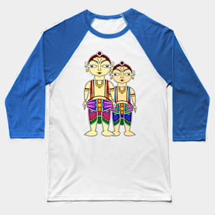 Folk art DEVOTEES OF KRISHNA Baseball T-Shirt